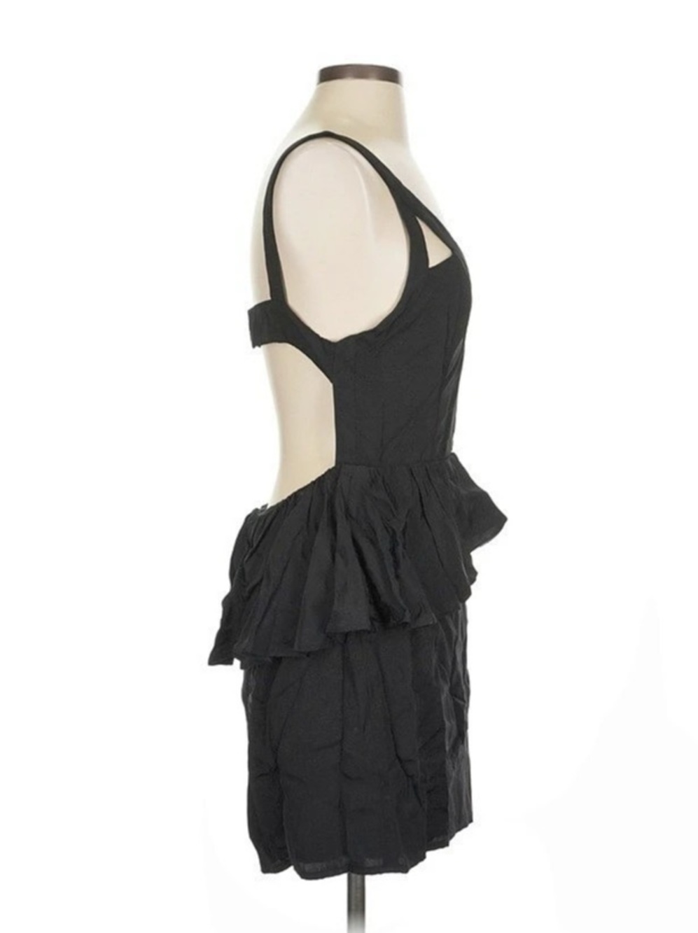 Sexy Black Peplum Mini Dress Size Small Medium, Keepsake, Like New - Picture 6 of 11